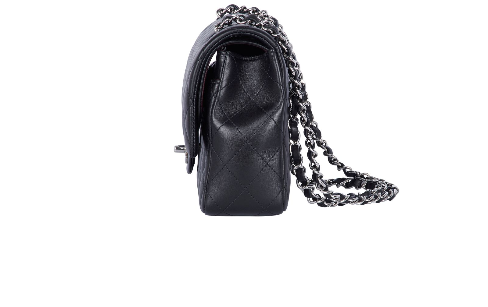 Chanel Classic Medium Double Flap, &pound;5,700, Handbags, Black, Lambskin Leather, Bottom view